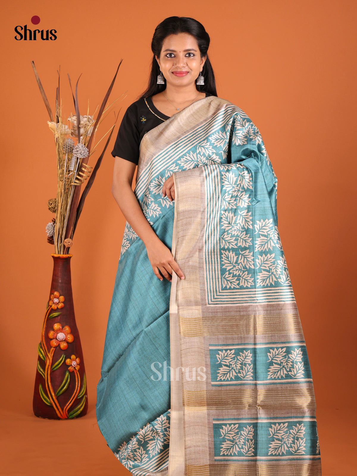 DHS28029 - Champa semitussar Saree - Shop on Shrus.com
