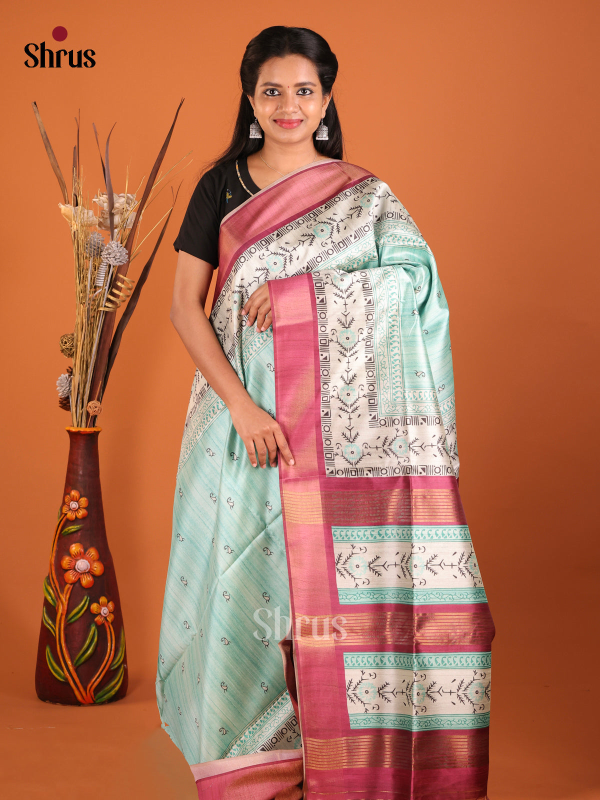 DHS28038 - Champa semitussar Saree - Shop on Shrus.com