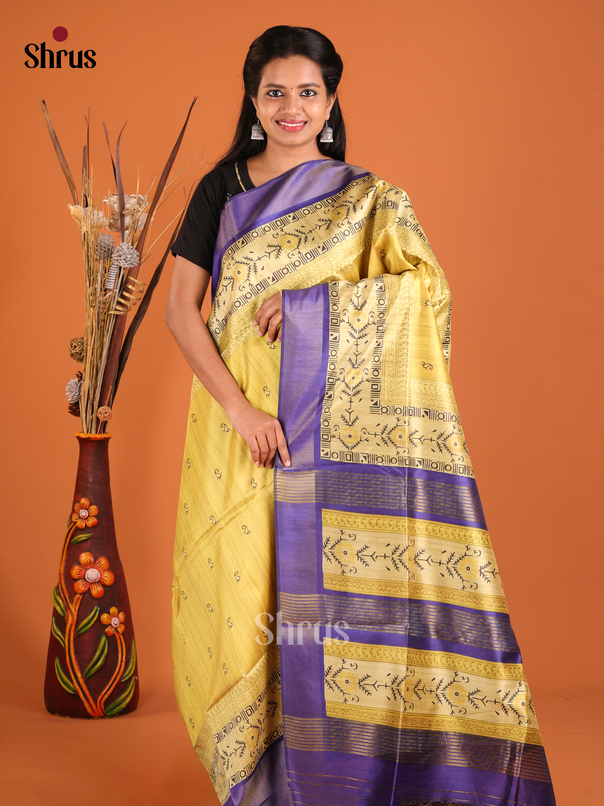 DHS28039 - Champa semitussar Saree - Shop on Shrus.com