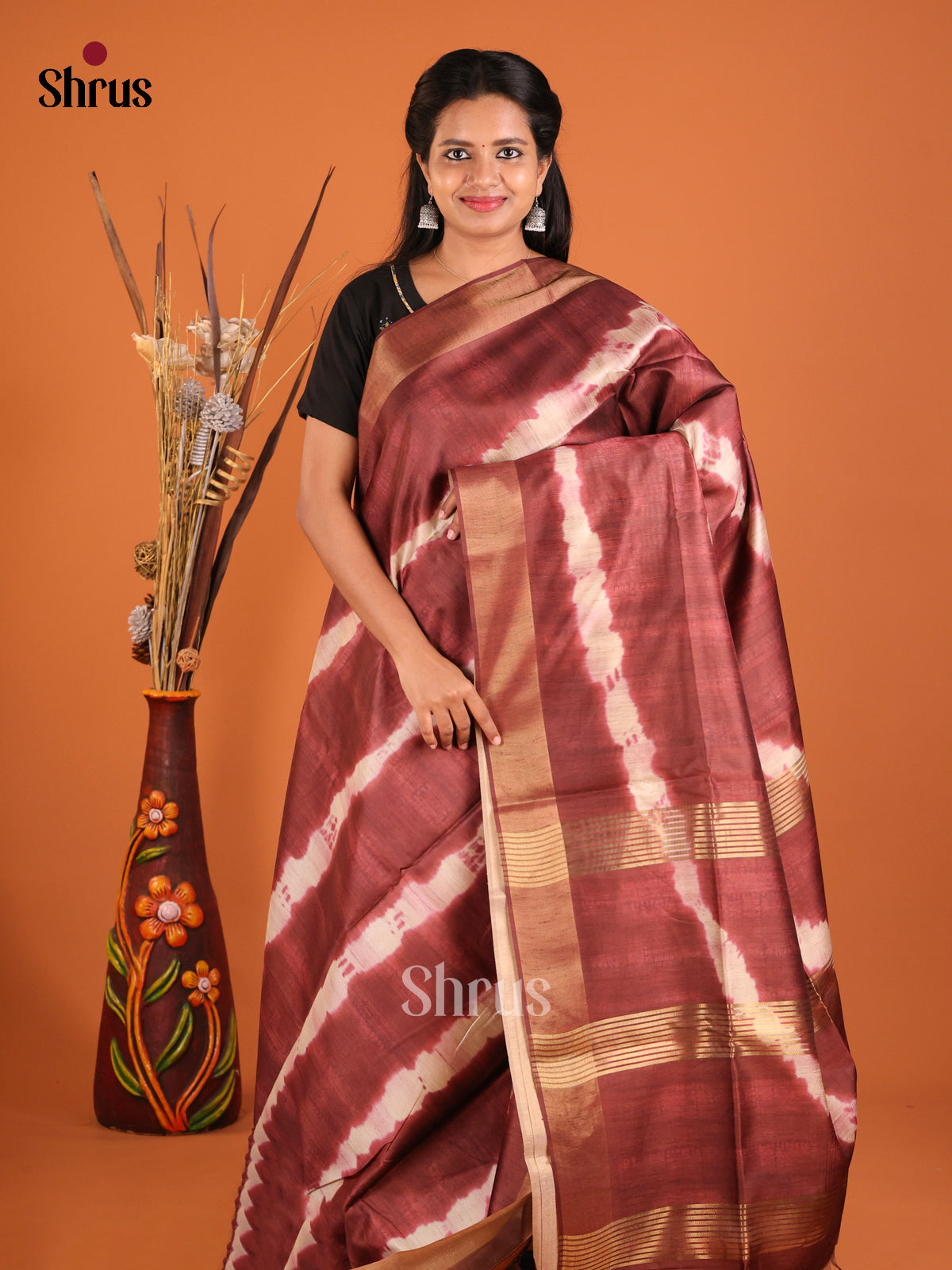 DHS28041 - Champa semitussar Saree - Shop on Shrus.com