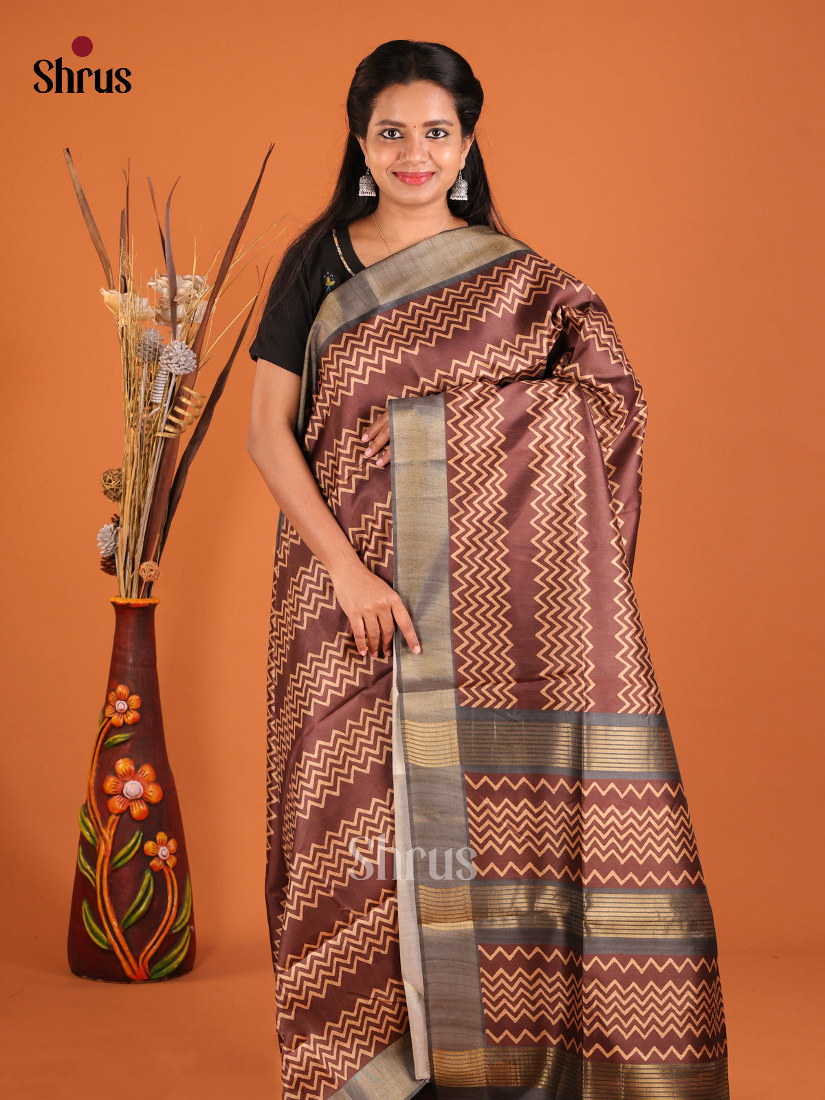 DHS28049 - Champa semitussar Saree - Shop on Shrus.com