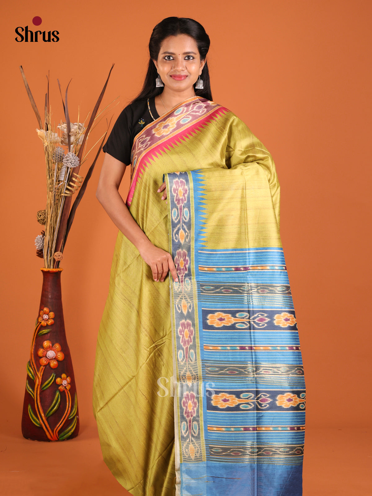 DHS28055 - Champa semitussar Saree - Shop on Shrus.com