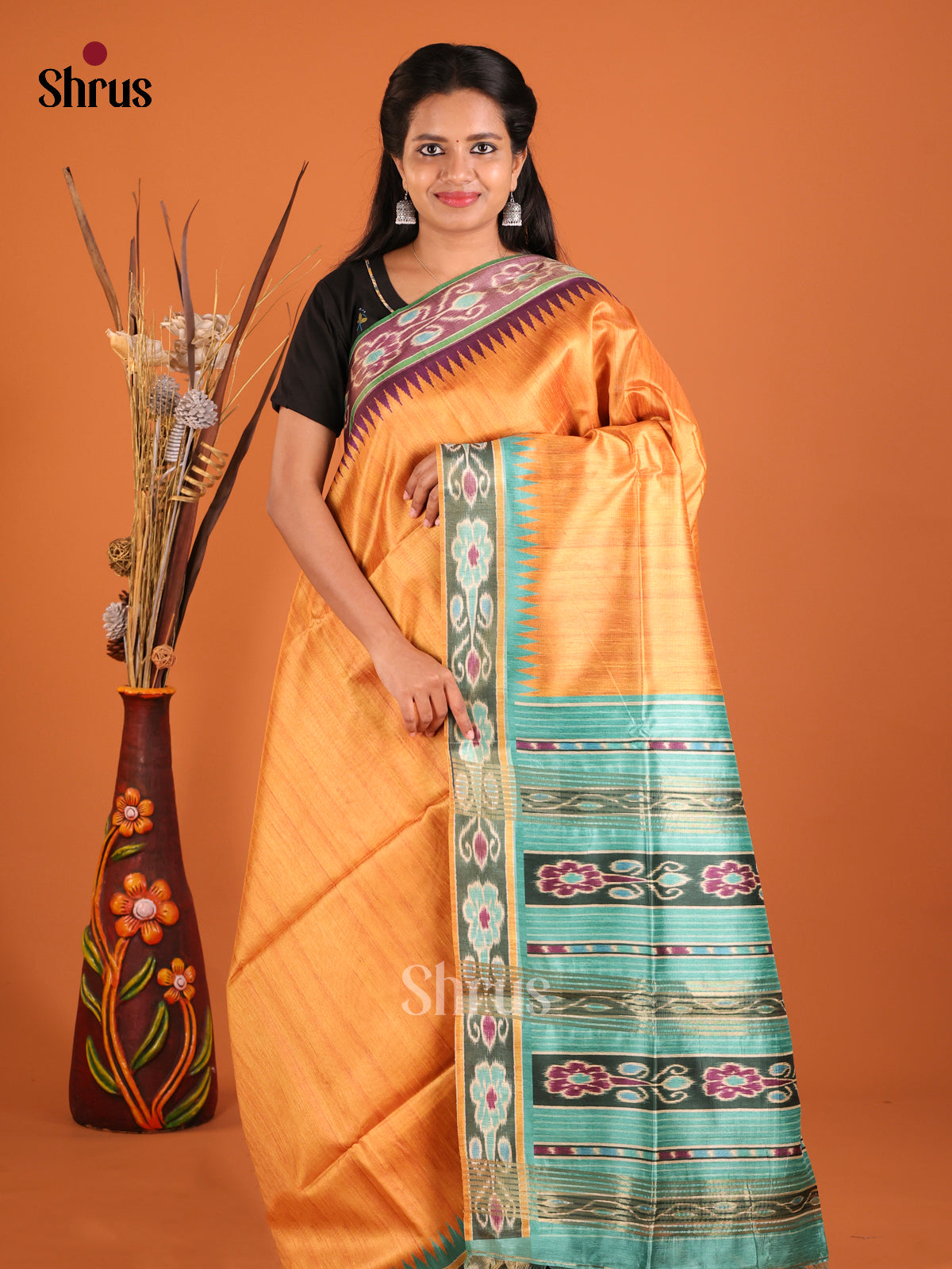 DHS28058 - Champa semitussar Saree - Shop on Shrus.com