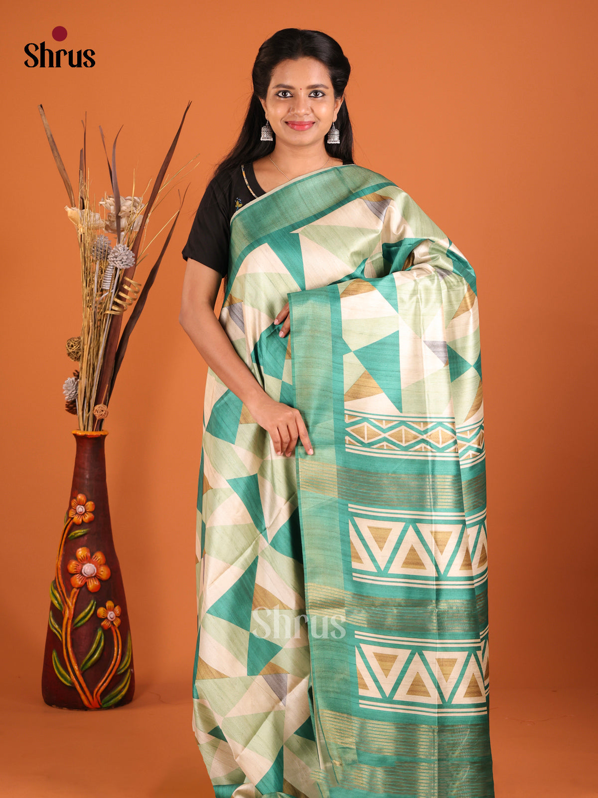 DHS28064 - Champa semitussar Saree - Shop on Shrus.com