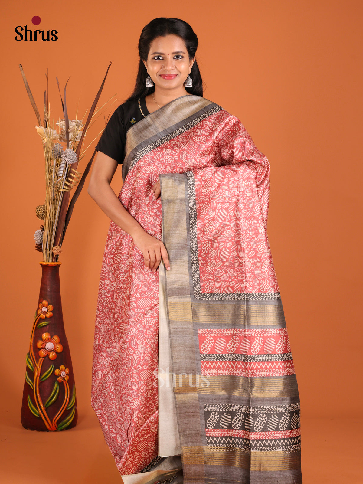 DHS28068 - Champa semitussar Saree - Shop on Shrus.com