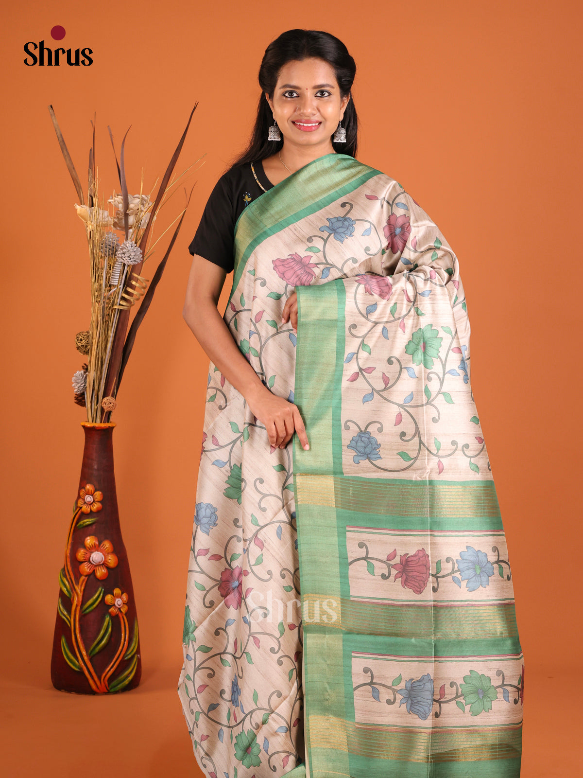 DHS28078 - Champa semitussar Saree - Shop on Shrus.com