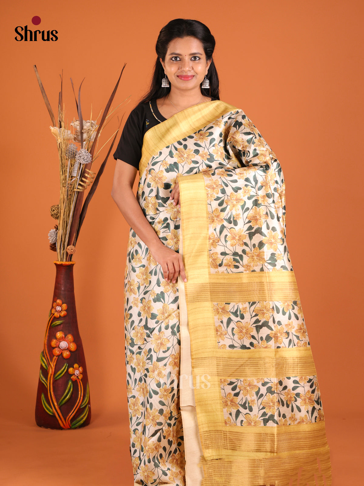 DHS28085 - Champa semitussar Saree - Shop on Shrus.com