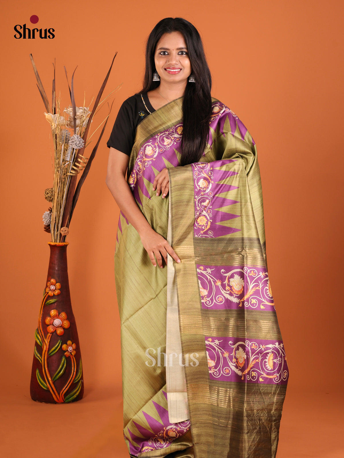 DHS28088 - Champa semitussar Saree - Shop on Shrus.com