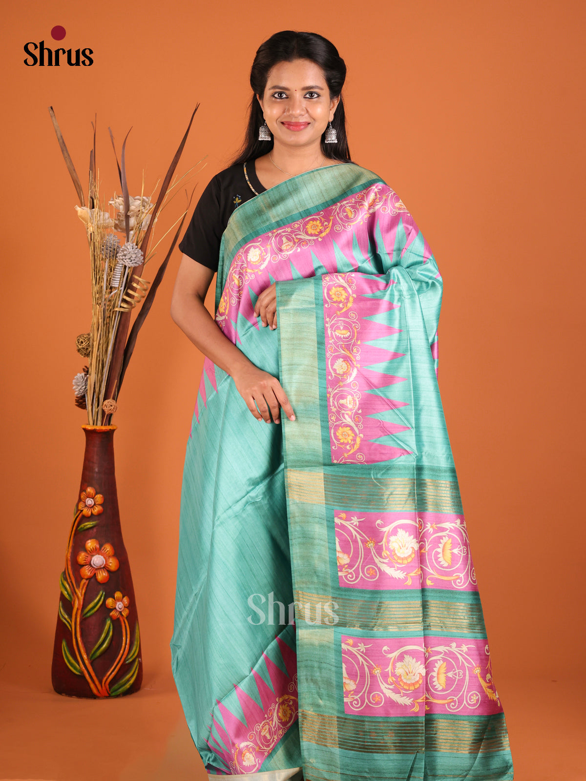 DHS28090 - Champa semitussar Saree - Shop on Shrus.com
