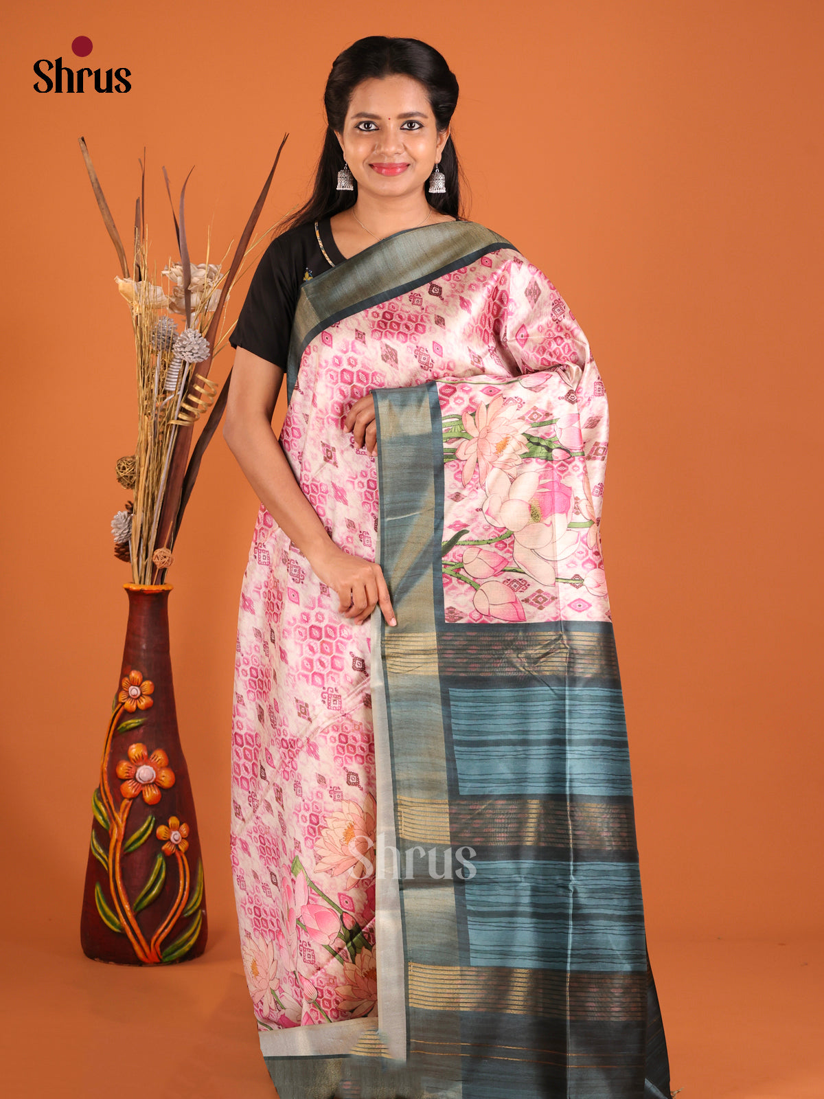 DHS28097 - Champa semitussar Saree - Shop on Shrus.com