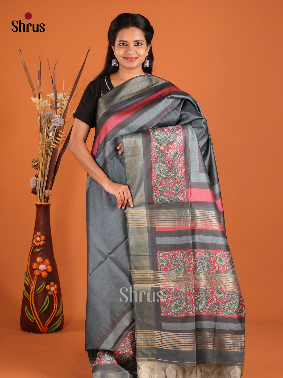 DHS28103 - Champa semitussar Saree - Shop on Shrus.com