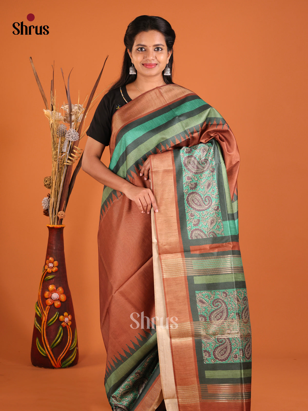 DHS28104 - Champa semitussar Saree - Shop on Shrus.com