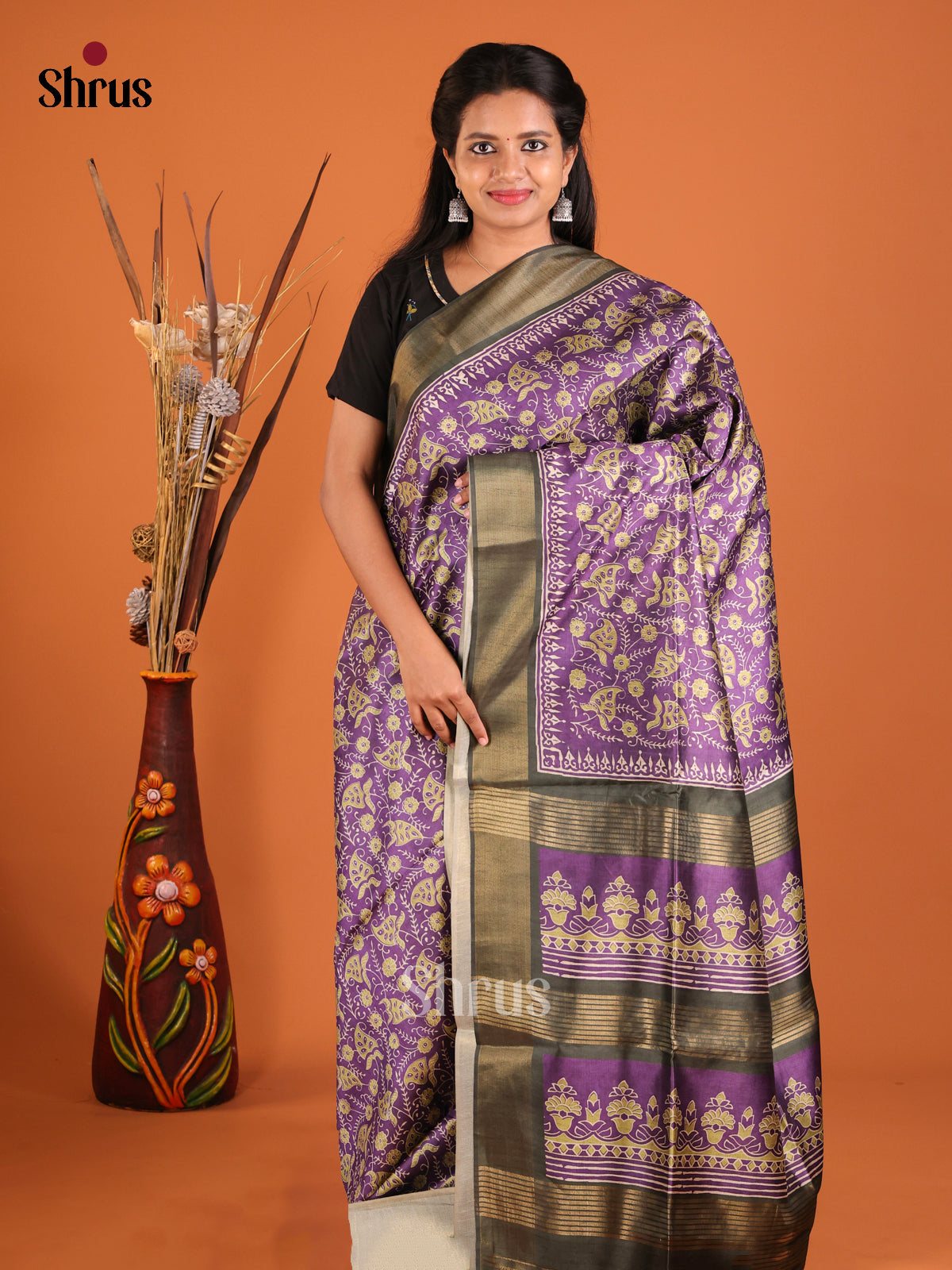 DHS28108 - Champa semitussar Saree - Shop on Shrus.com