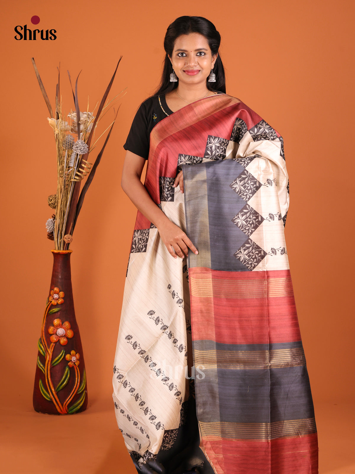 DHS28112 - Champa semitussar Saree - Shop on Shrus.com