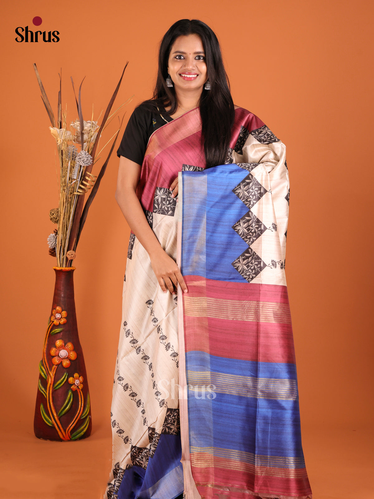 DHS28115 - Champa semitussar Saree