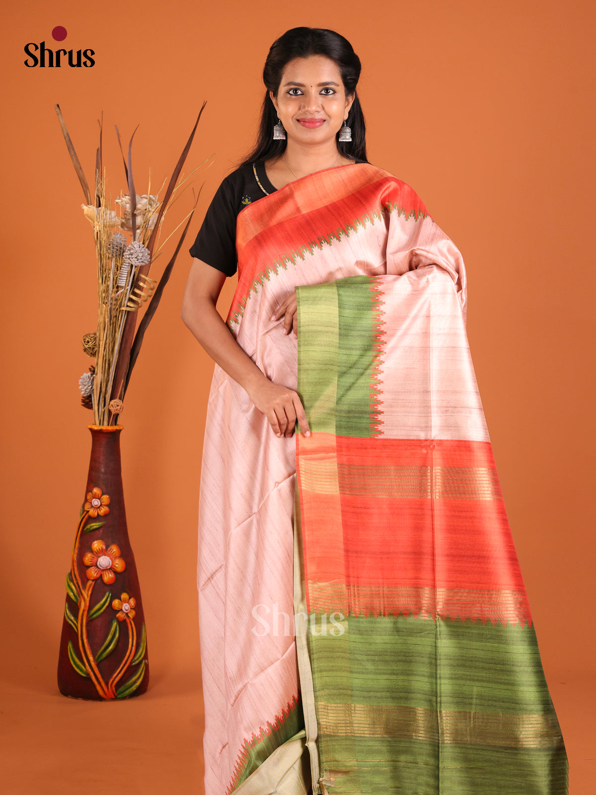 DHS28119 - Champa semitussar Saree - Shop on Shrus.com