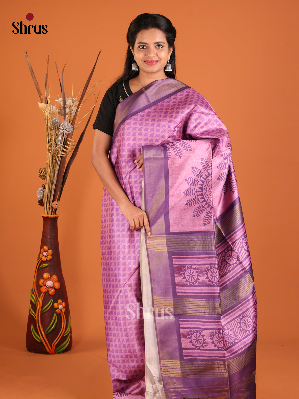 DHS28125 - Champa semitussar Saree - Shop on Shrus.com