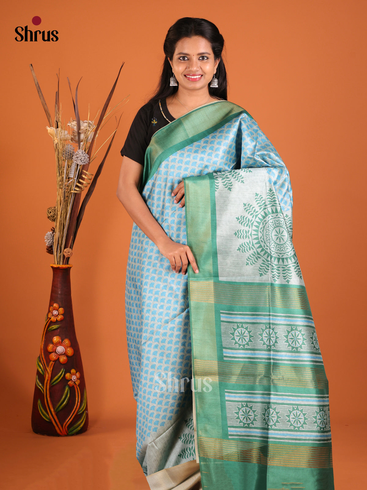 DHS28127 - Champa semitussar Saree - Shop on Shrus.com