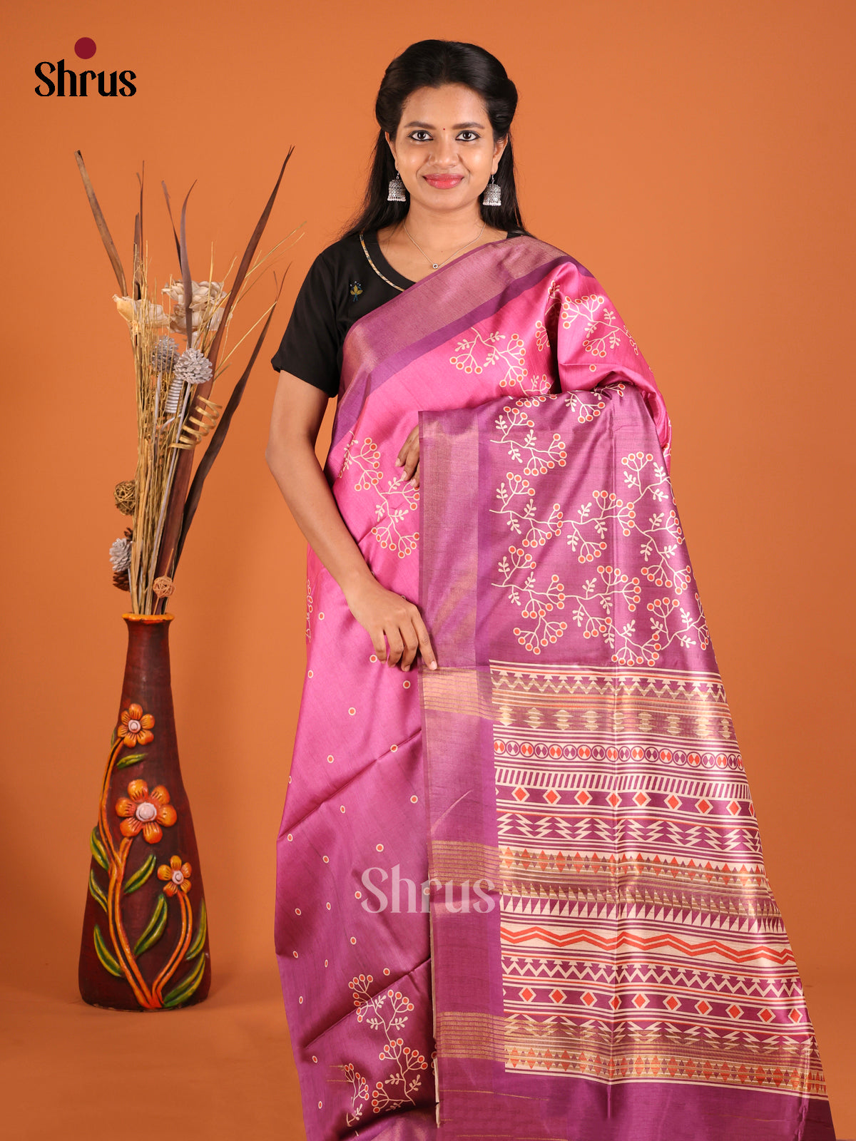 DHS28145 - Champa semitussar Saree - Shop on Shrus.com