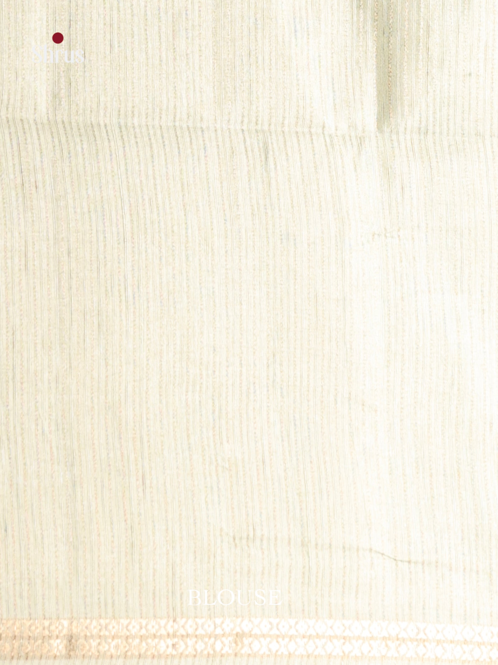 Cream & Light Green- Printed Semi Tussar Saree