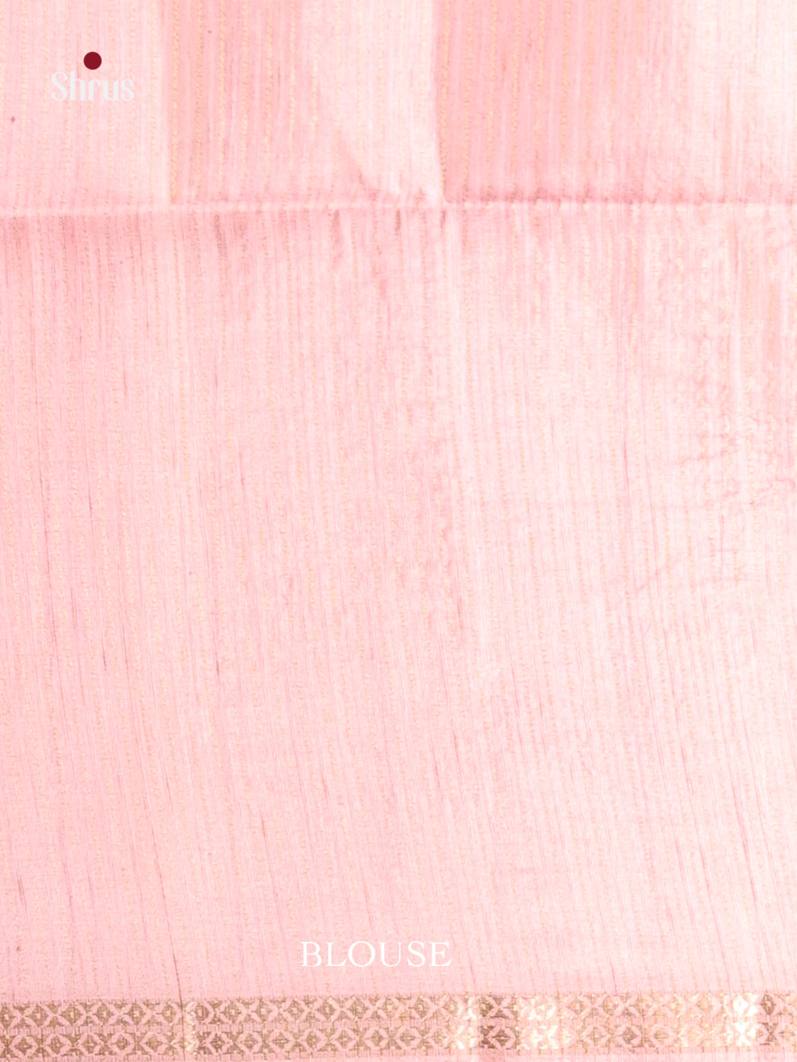 Cream & Pink - Printed Semi Tussar Saree