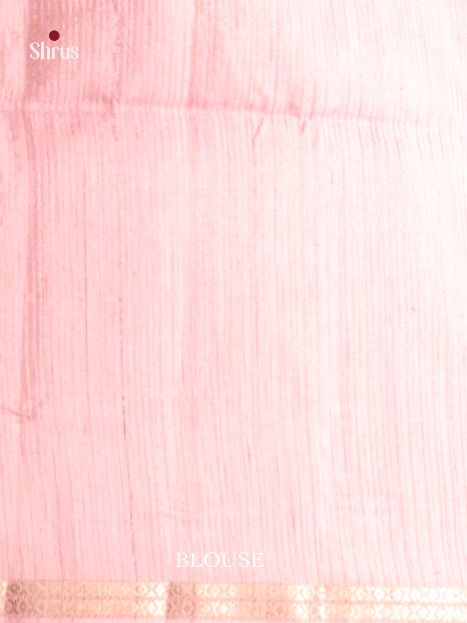 Cream & Pink- Printed Semi Tussar Saree