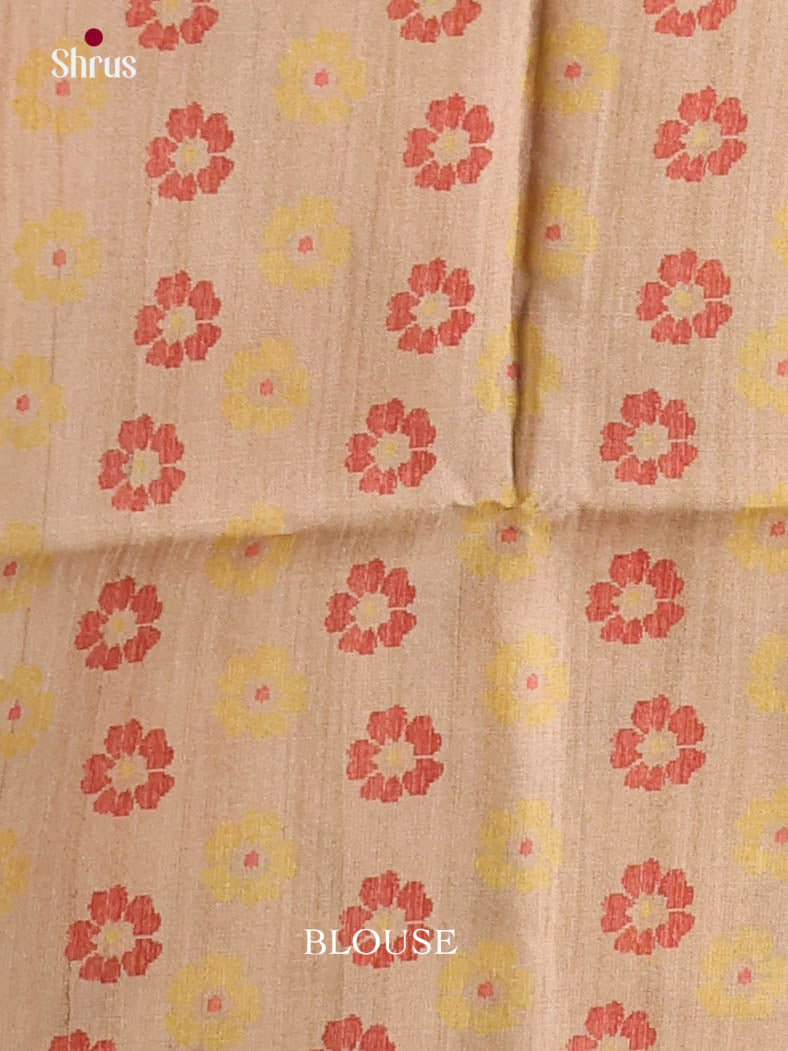 Cream - Semi Tussar Saree