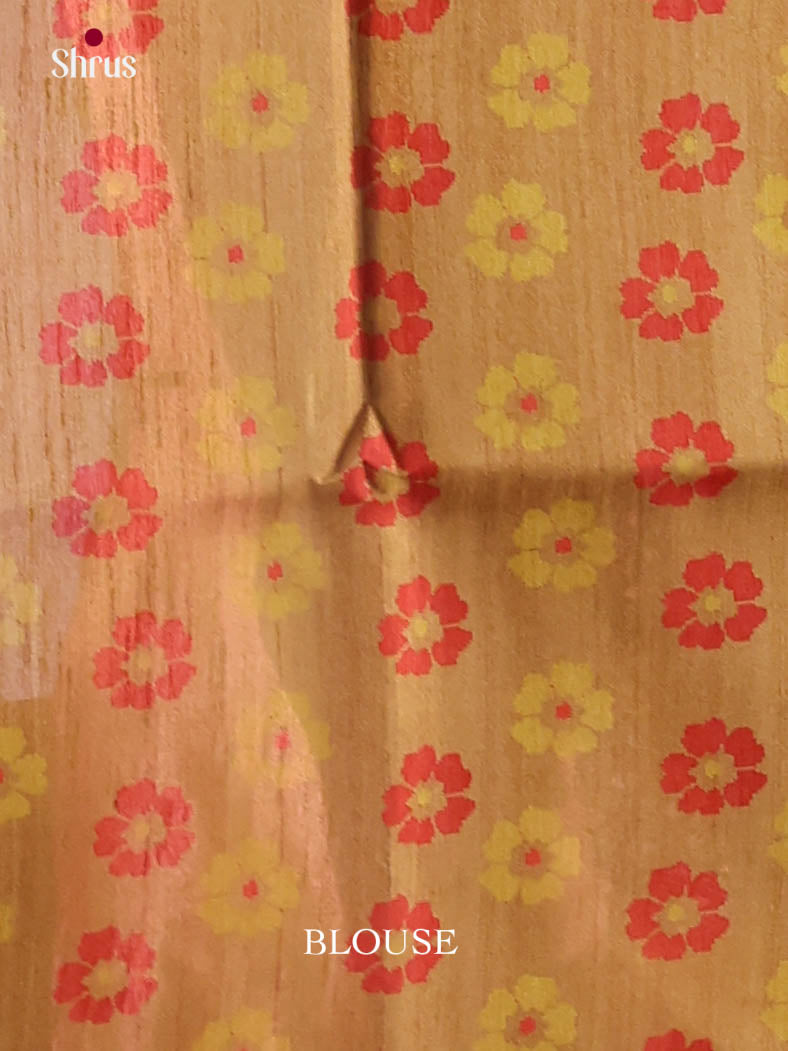 Beige - Semi Tussar Saree