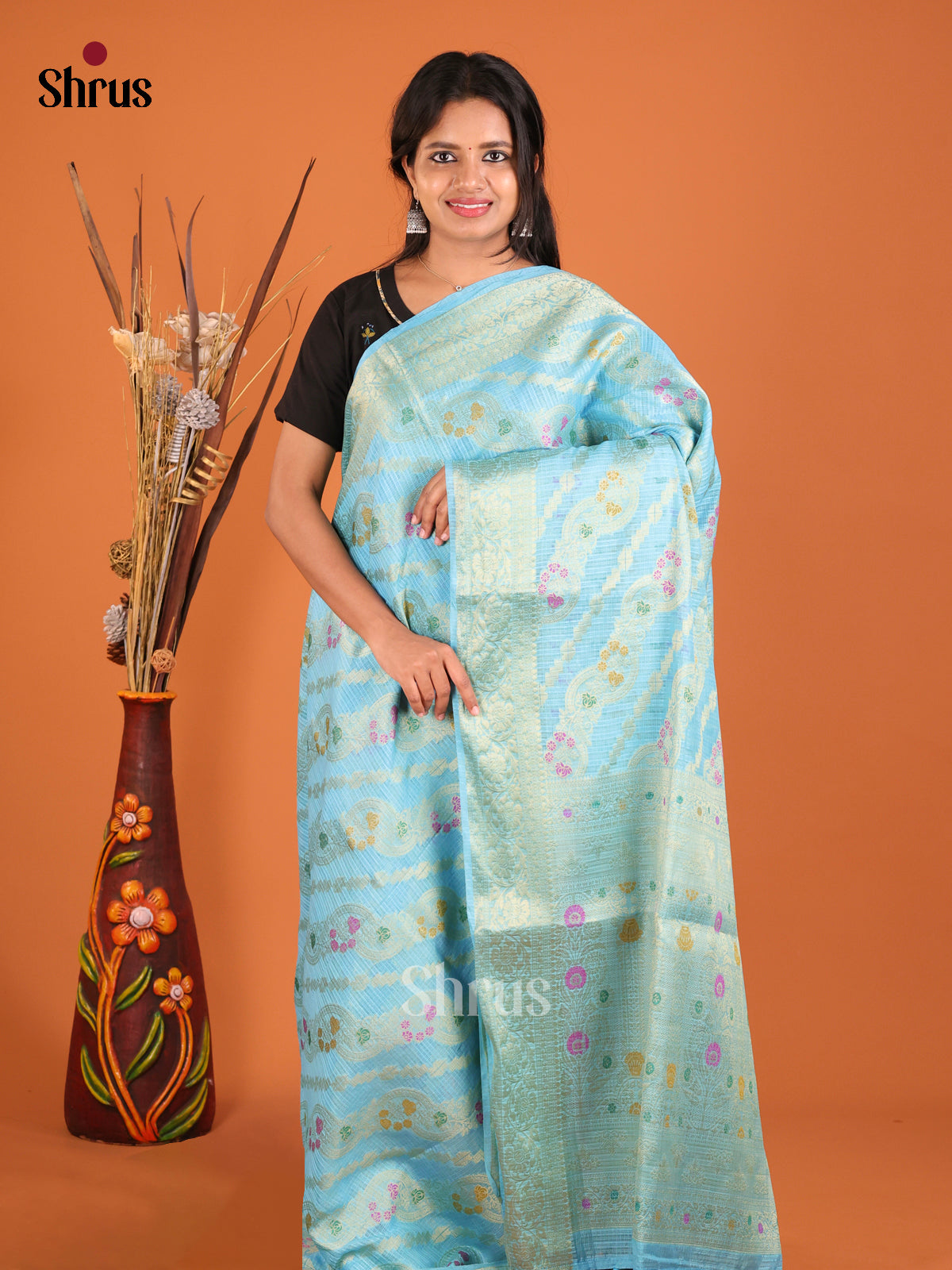 DHS28286 - North Silk Cotton Saree - Shop on Shrus.com