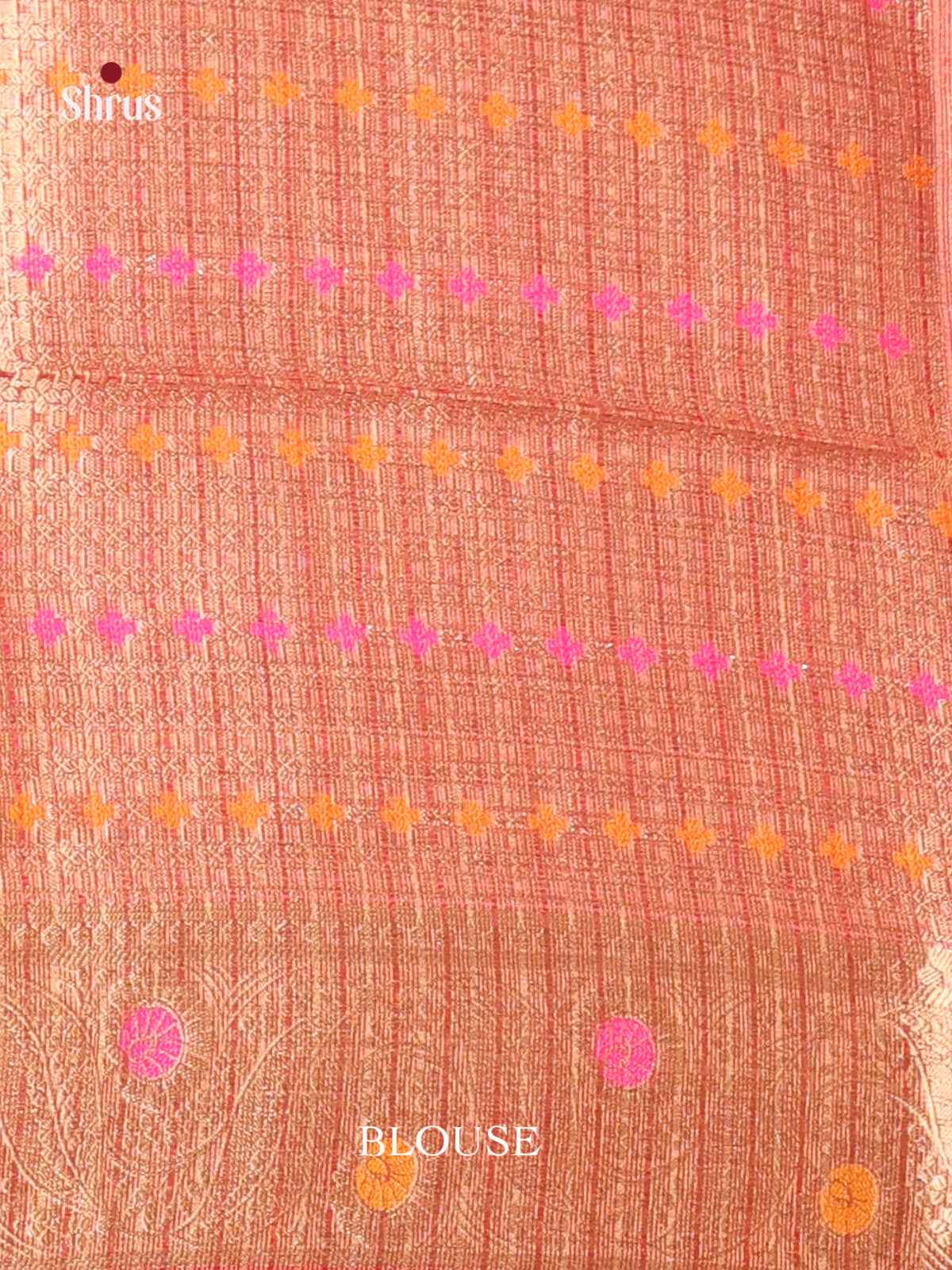 peach flower zari North Silk Cotton Saree 1
