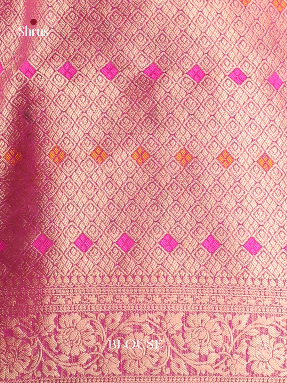 majenta lined zari North Silk Cotton Saree 1