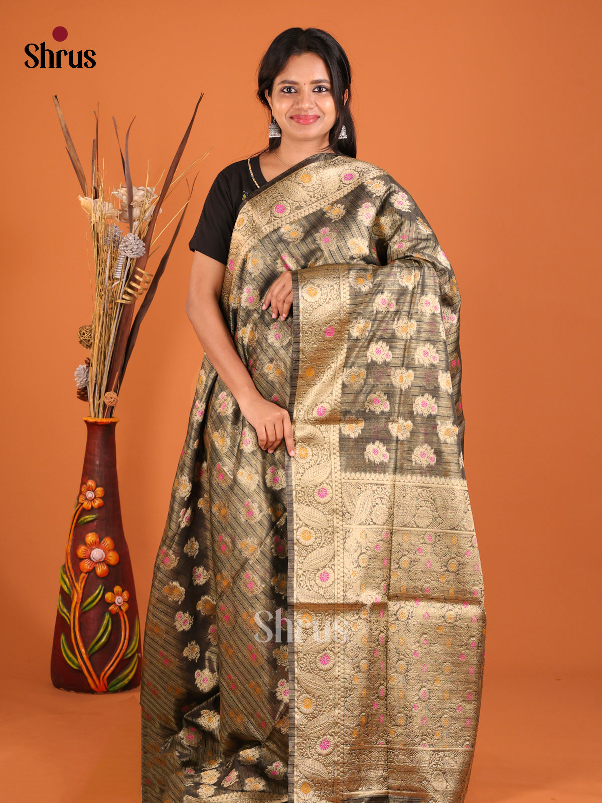 black zari North Silk Cotton Saree