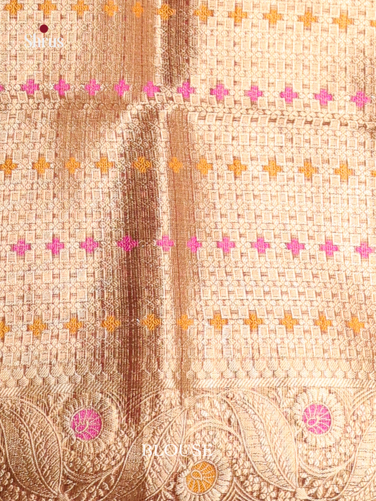 brown flower desing North Silk Cotton Saree 1