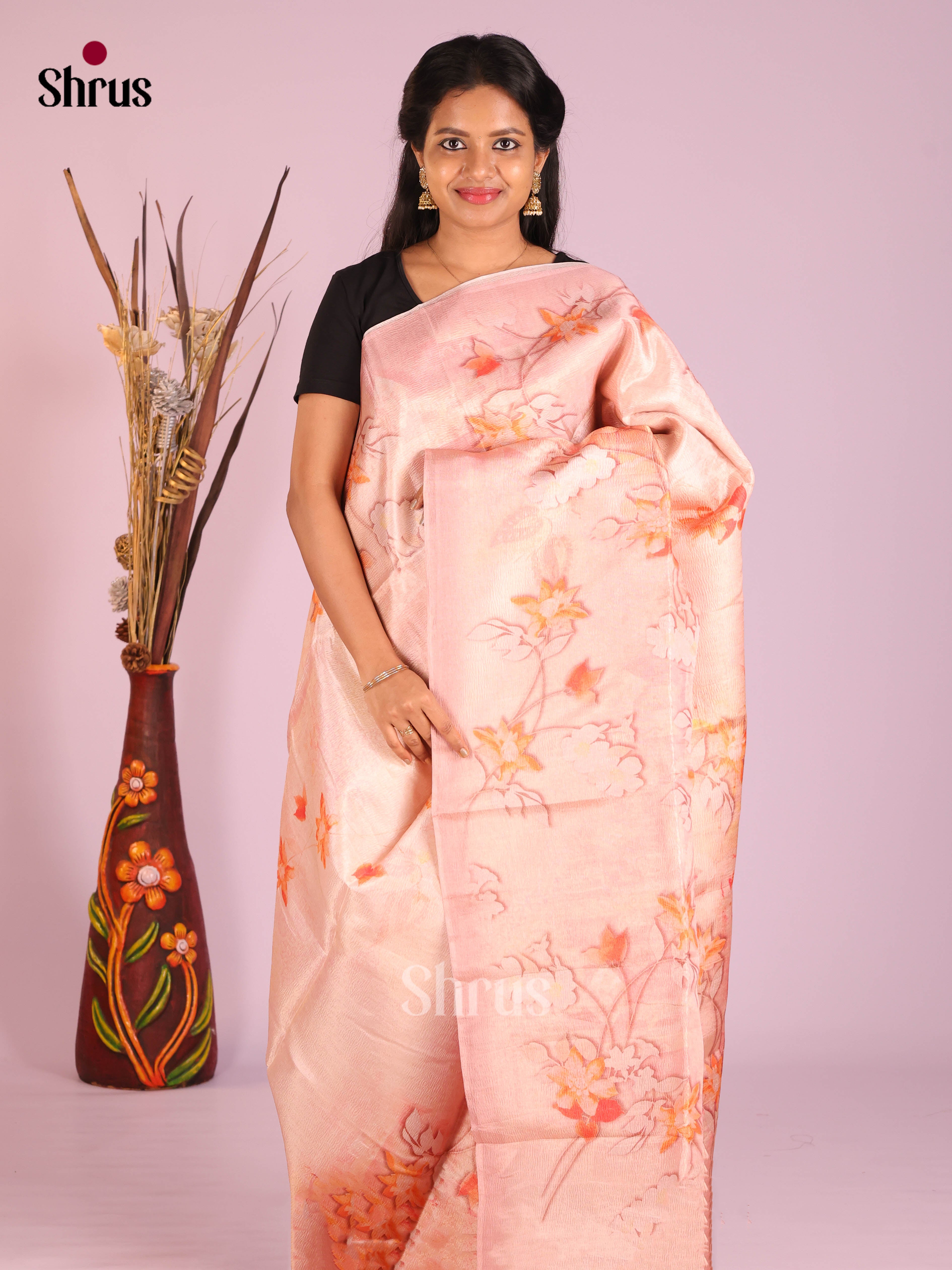 Dusty Pink - Bamboo silk Saree
