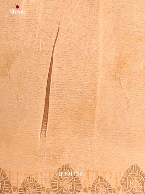 Peach - Bamboo silk Saree