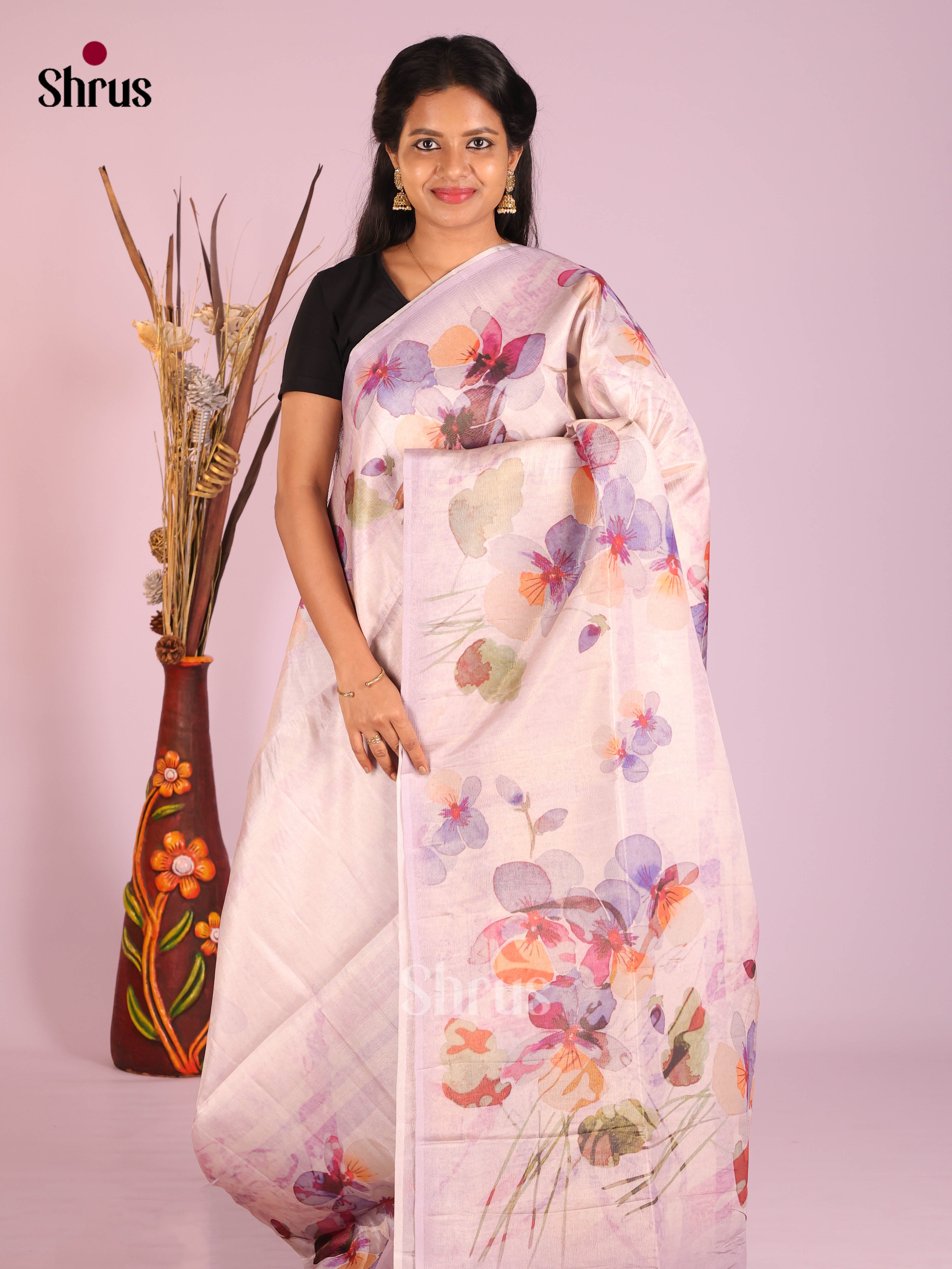 Lilac- Bamboo silk Saree