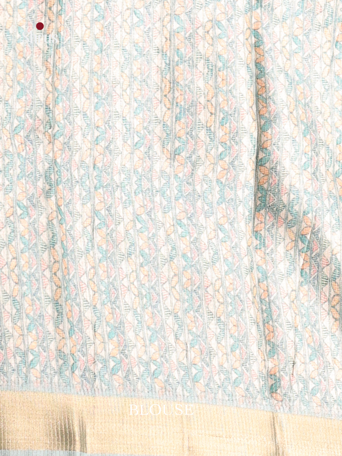 Pastel blue & Cream- Moonga Silk Saree