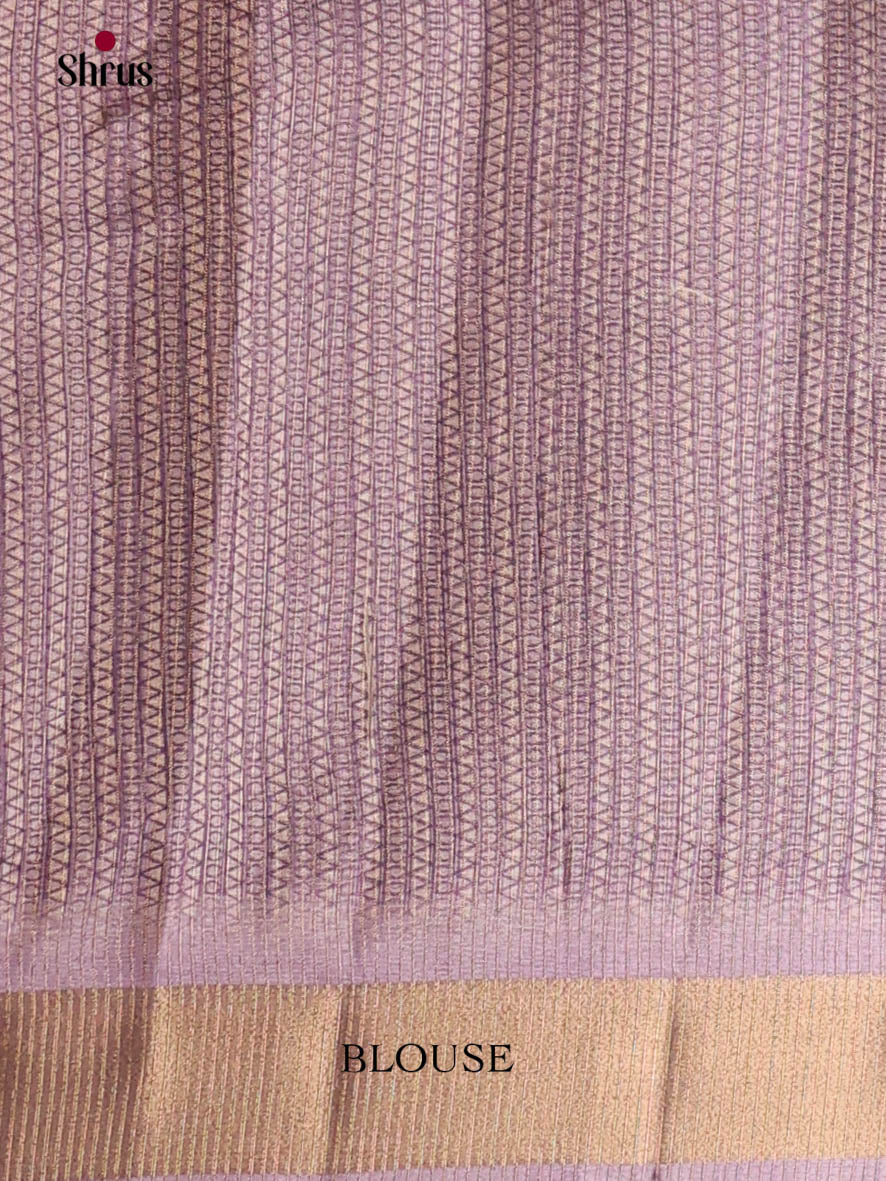 Cream & Lavender- Moonga Silk Saree