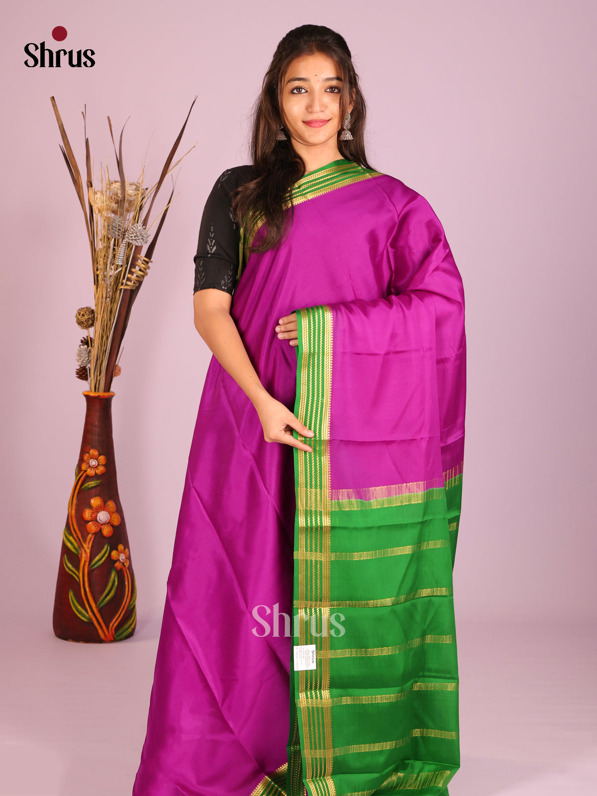 Vadamalli & Green- Mysore Silk Saree - Shop on Shrus.com
