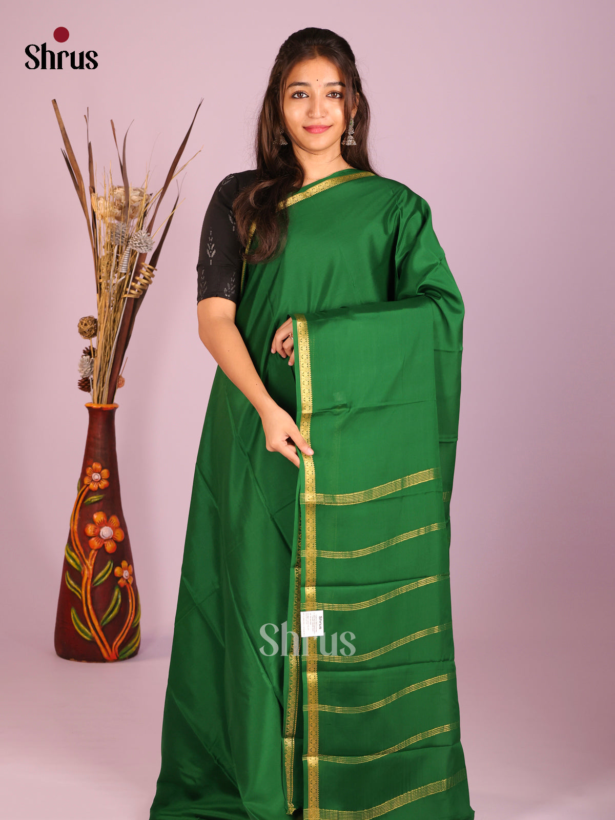 Green(Single Tone)- Mysore Silk Saree