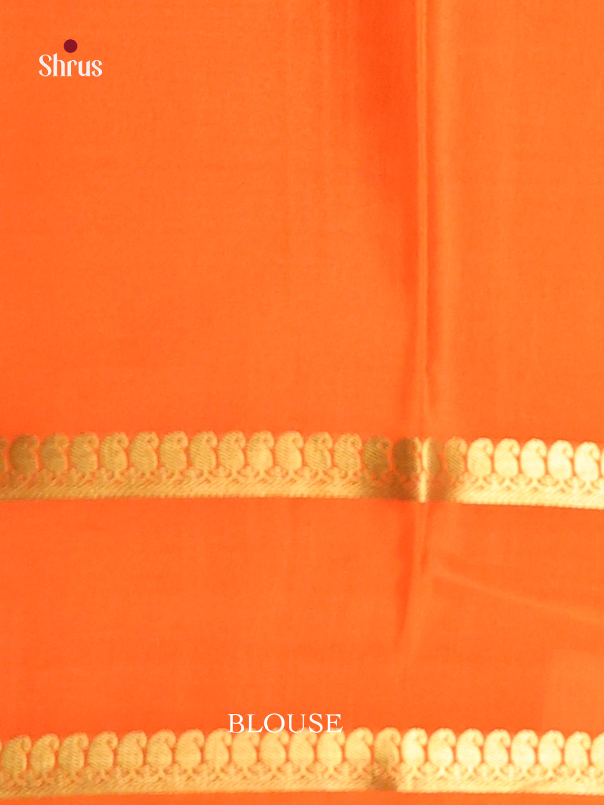 Blue & Orange - Mysore Silk Saree