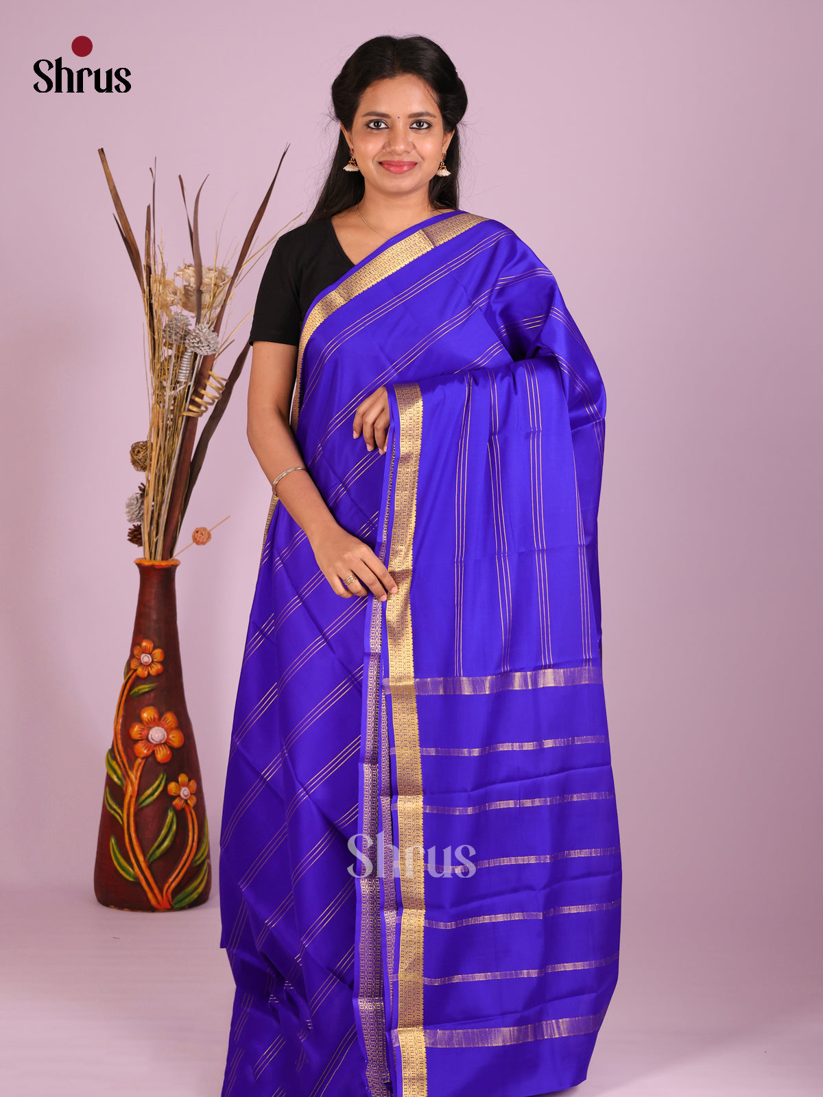 Blue(Single Tone)- Mysore Silk Saree