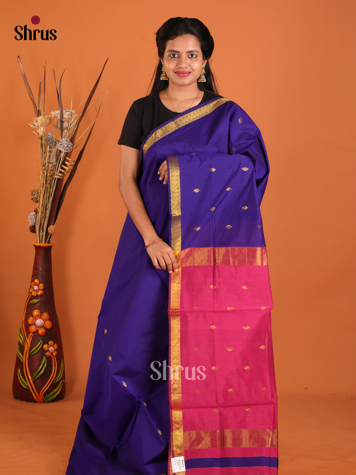 DHS29042 - Semi Maheshwari Saree - Shop on Shrus.com