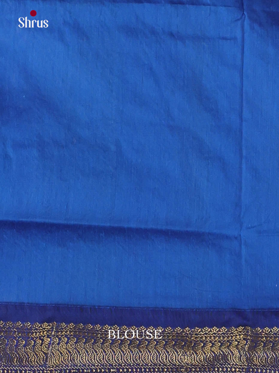 Maroon & Blue - Kalyani Cotton Saree - Shop on Shrus.com