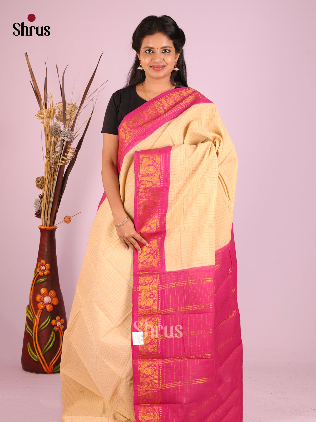 DHS29120 - Sungudi Cotton Saree - Shop on Shrus.com