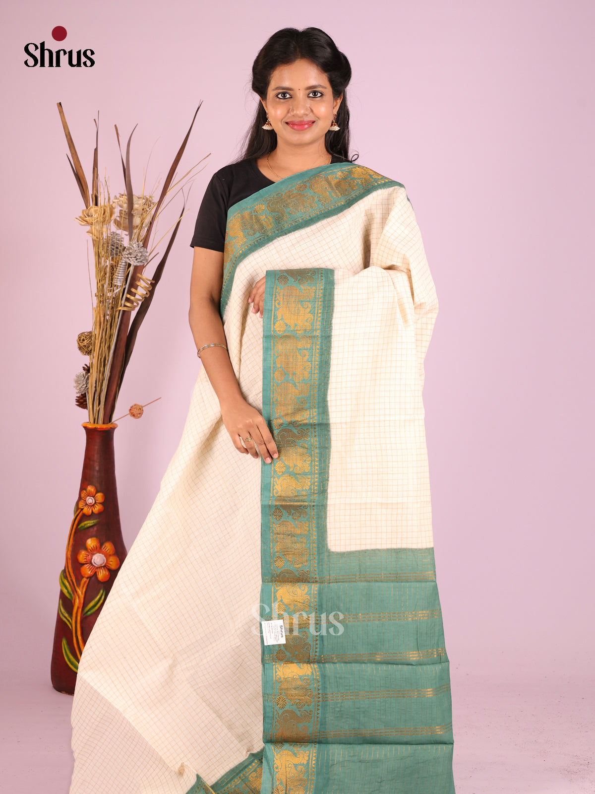 DHS29128 - Sungudi Cotton Saree