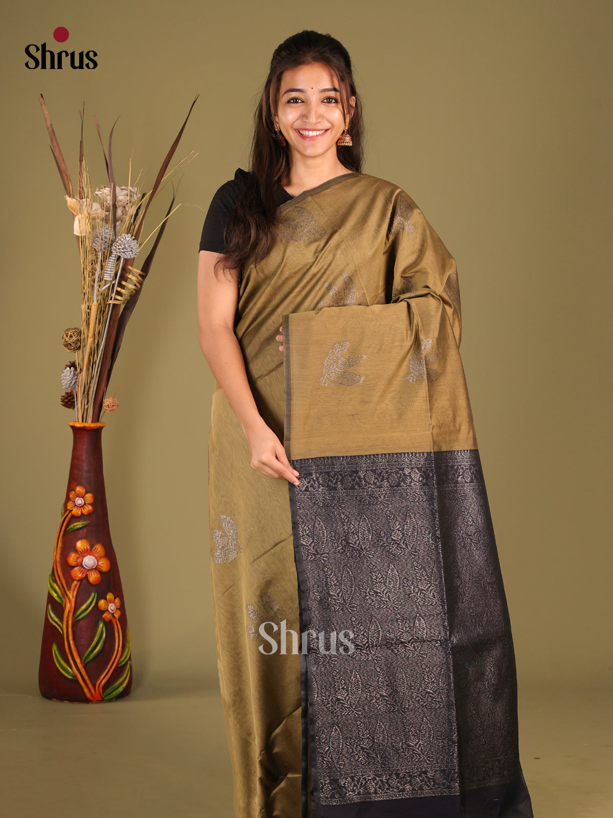 Chutney Green & Blue - Semi Silkcotton Saree