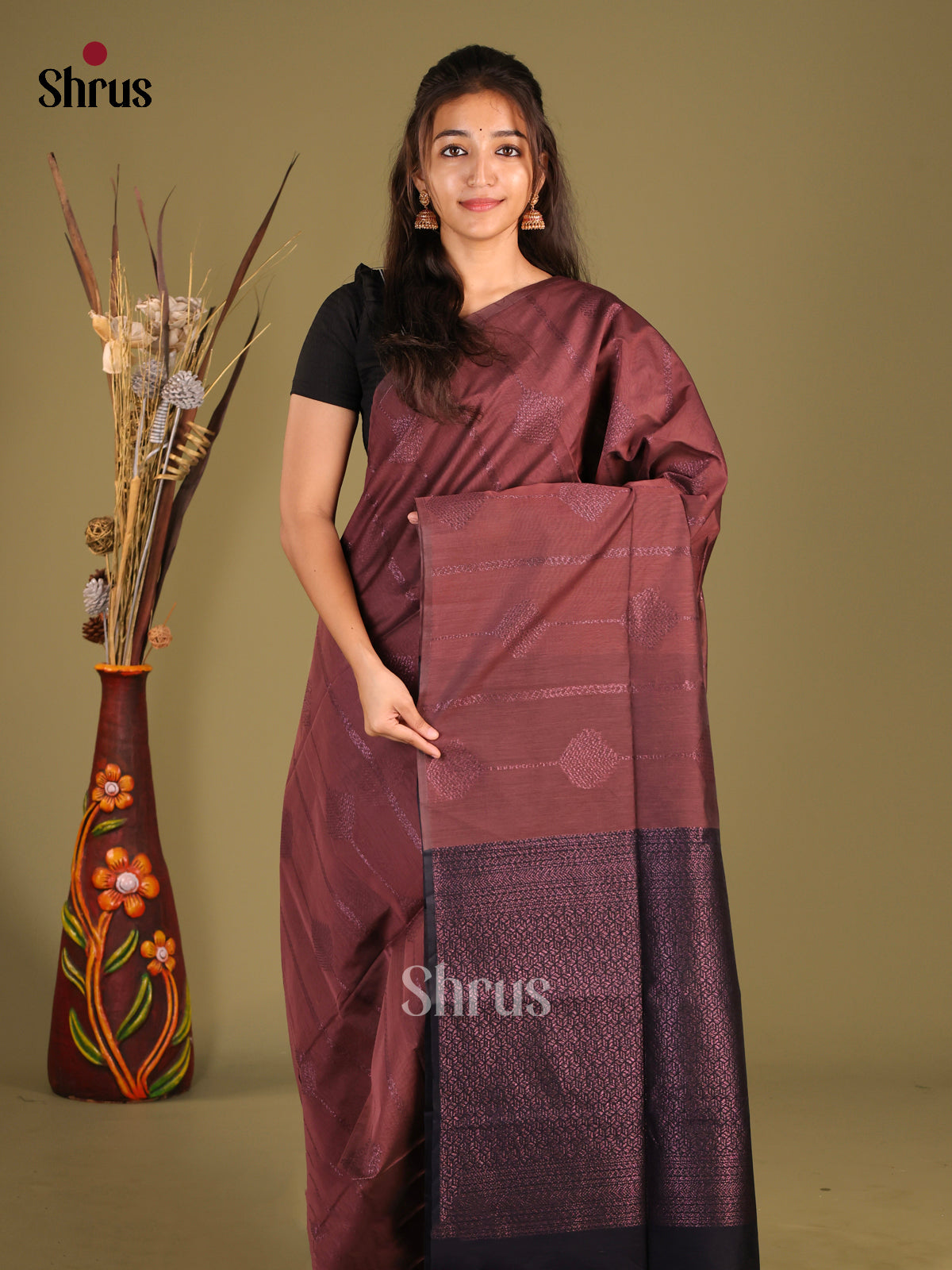 DHS29306 - Semi Silkcotton Saree - Shop on Shrus.com