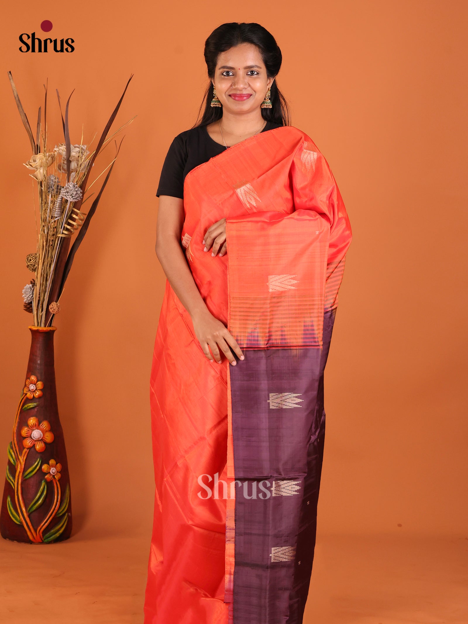 DHS29473 - Banana Pith without blouse Saree - Shop on Shrus.com