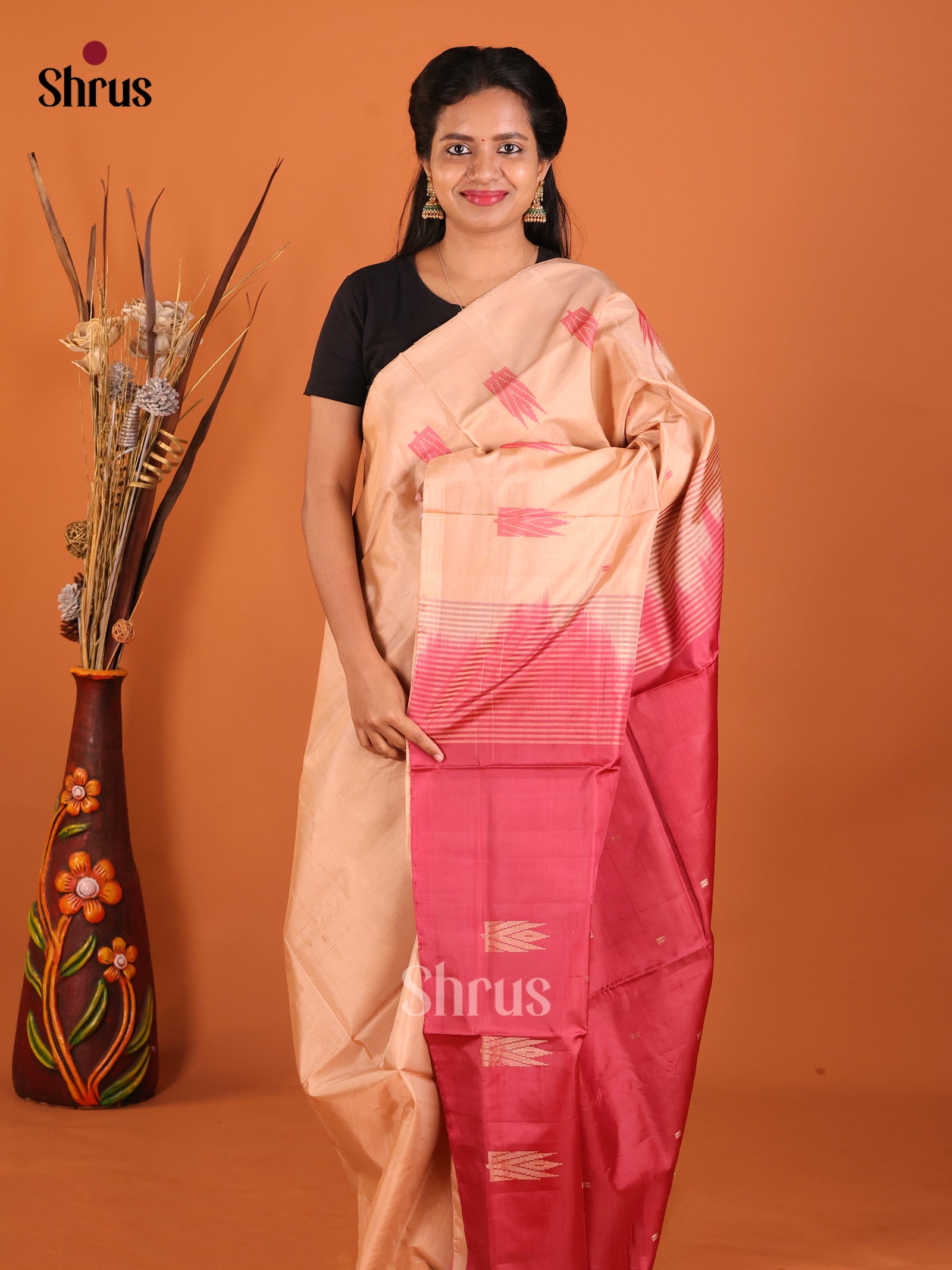 DHS29495 - Banana Pith without blouse Saree - Shop on Shrus.com